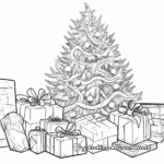 Coloring Pages of Christmas Presents Under The Tree 2