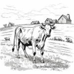 Coloring Pages of Cows Graze in the Fields 3