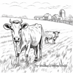Coloring Pages of Cows Graze in the Fields 4