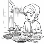 Coloring Pages of Delicious Iftar Meal 2