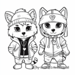Coloring Pages of Dogs and Cats in Clothes 2