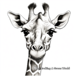 Coloring Pages of Giraffes with Different Head Tilt Positions 1