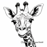 Coloring Pages of Giraffes with Different Head Tilt Positions 3