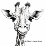 Coloring Pages of Giraffes with Different Head Tilt Positions 4