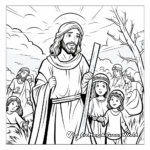 Coloring Pages of Jesus Carrying the Cross for Kids 1