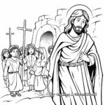 Coloring Pages of Jesus Carrying the Cross for Kids 4