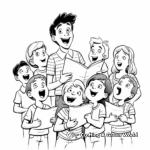 Coloring Pages of Students Singing Birthday Song to Teacher 3
