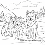Coloring Pages of Wolves in Wintertime 4