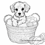 Comforted Yorkie in a Basket Coloring Pages 3