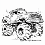 Comic-style Police Monster Truck Coloring Pages 2