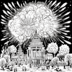 Complex Firework Display Coloring Pages for New Year 2