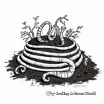 Compost Pile with Earthworm Coloring Pages 4