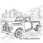 Construction Scene with Pickup Truck Coloring Pages 2