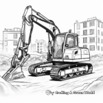 Construction Site Excavator Coloring Pages 1