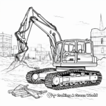 Construction Site Excavator Coloring Pages 2