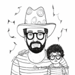 Cool Dad in Birthday Hat Coloring Pages 1