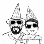 Cool Dad in Birthday Hat Coloring Pages 4