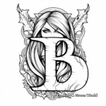 Cool Gothic Letter 'B' Coloring Pages for Teens 1