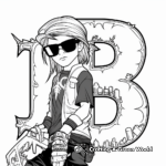 Cool Gothic Letter 'B' Coloring Pages for Teens 3