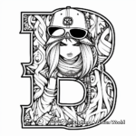 Cool Gothic Letter 'B' Coloring Pages for Teens 4