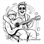 Cool Guitar-playing Dad Coloring Pages 1