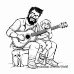 Cool Guitar-playing Dad Coloring Pages 2