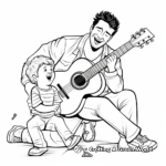 Cool Guitar-playing Dad Coloring Pages 3