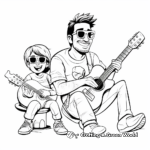 Cool Guitar-playing Dad Coloring Pages 4