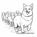 Corgi Herding Sheep Coloring Pages 4