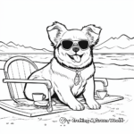 Corgi Lifeguard on Duty at the Beach Coloring Pages 2