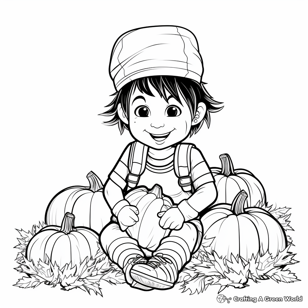 Corn, Squash and Pumpkin Harvest Coloring Pages 3