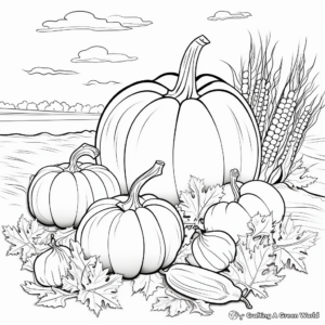 Corn, Squash and Pumpkin Harvest Coloring Pages 4