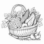Cornucopia of Harvest Vegetables Coloring Pages 1