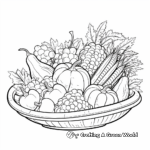 Cornucopia of Harvest Vegetables Coloring Pages 2