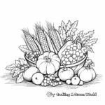 Cornucopia of Harvest Vegetables Coloring Pages 4