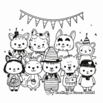 Costume Party Animal Coloring Pages for Artists 1