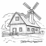Country Barn and Windmill Coloring Pages 3