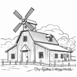 Country Barn and Windmill Coloring Pages 4
