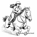 Cowboy and Cowgirl Barrel Racing Coloring Pages 1