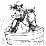 Cowboy and Cowgirl Barrel Racing Coloring Pages 2
