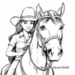Cowgirl and Her Horse Coloring Pages 2