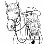 Cowgirl and Her Horse Coloring Pages 4