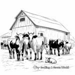 Cows in the Barnyard Coloring Pages 1