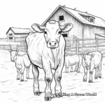 Cows in the Barnyard Coloring Pages 2