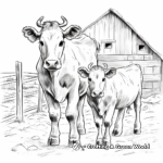 Cows in the Barnyard Coloring Pages 3