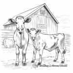 Cows in the Barnyard Coloring Pages 4