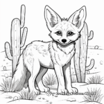 Coyote and Cactus Coloring Pages 2