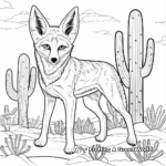 Coyote and Cactus Coloring Pages 3