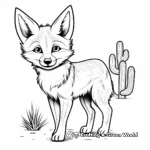 Coyote and Cactus Coloring Pages 4