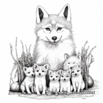 Coyote Family Coloring Pages: Parents and Pups 1